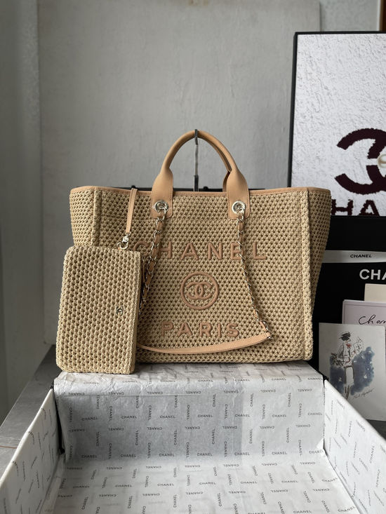 Chanel Raffia Woven Beach Bag AS66941