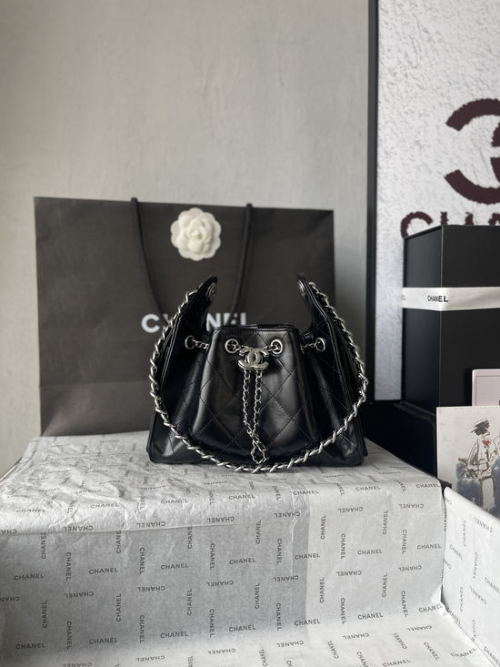 Chanel Hobo Quilted Leather Mini Bucket Bag AS5631