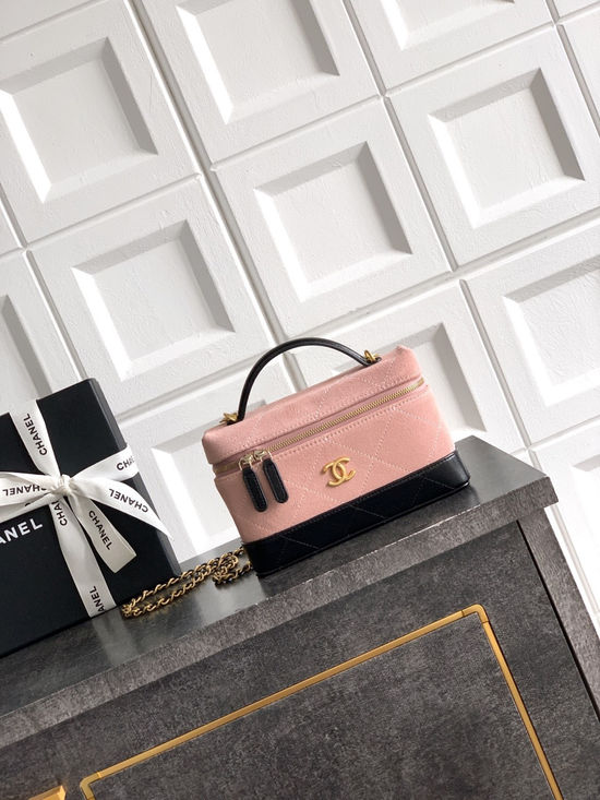 Chanel Lunch Box Bag Suede Spliced Sheepskin AP5286