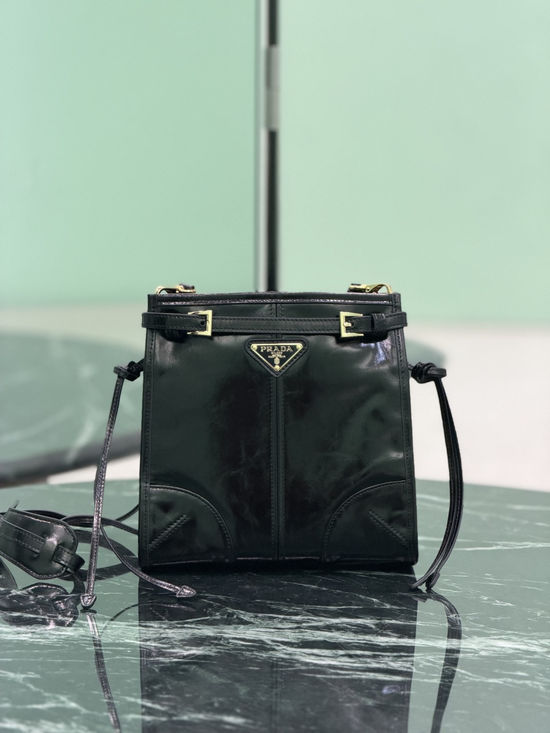 Prada Vertical Tote Oil Wax Leather Handbag 1BH229