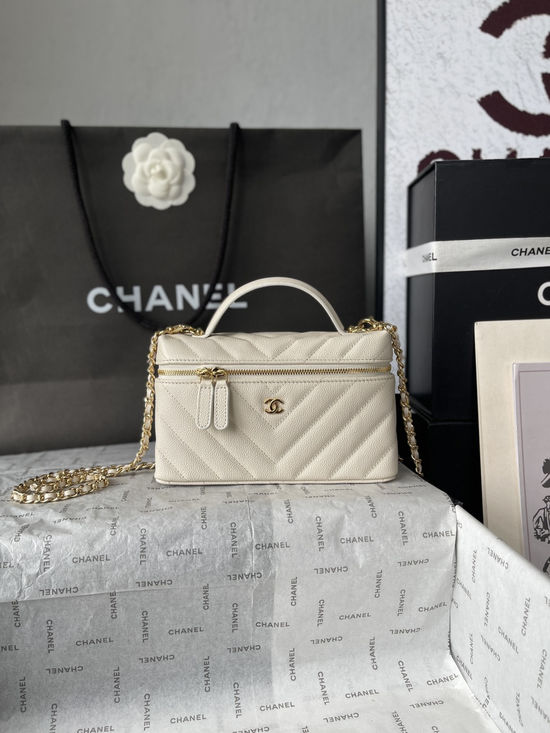 Chanel Vanity Bag Quilted Caviar Leather AP5312