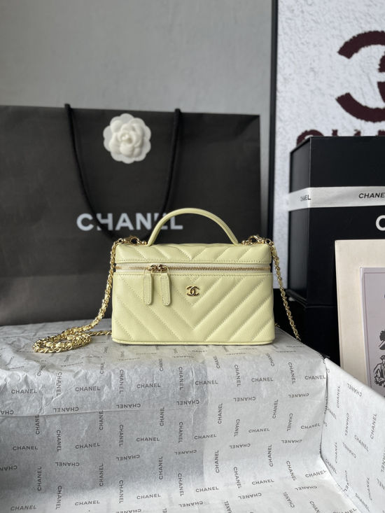 Chanel V Quilted Caviar Leather Lunch Box Bag AP5312