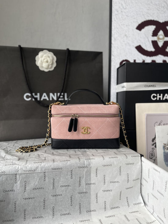 Chanel Lunch Box Suede Sheepskin Stitched Bag AP5286