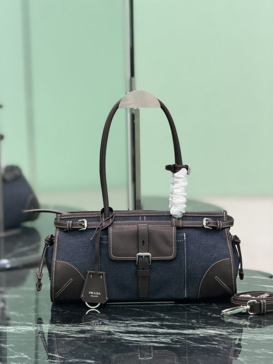 Prada Bonnie Denim Medium Handbag 1BA426