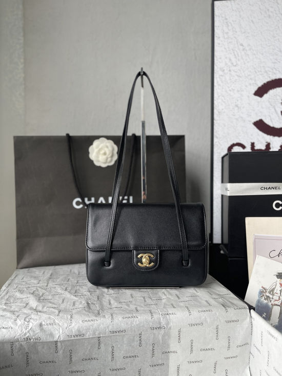 Chanel Flap Shoulder Vintage Style Leather Bag AS6130