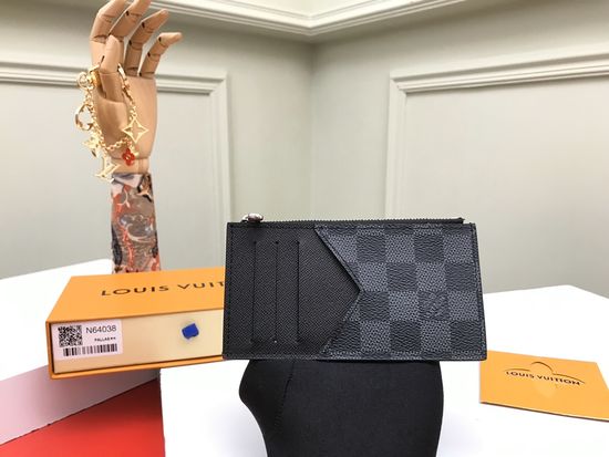 Louis Vuitton Damier Graphite Card And Coin Holder N64038