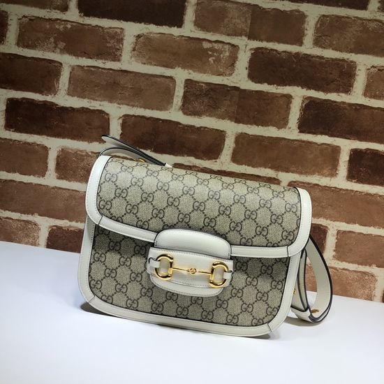 Gucci Original Leather Coffee White Bag 602204