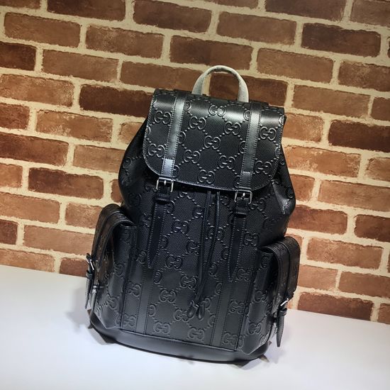 Gucci Large Tote Embossed Black Leather 625770
