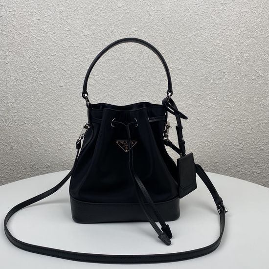 Prada New Nylon Bucket Bag with Removable Strap 1BE055