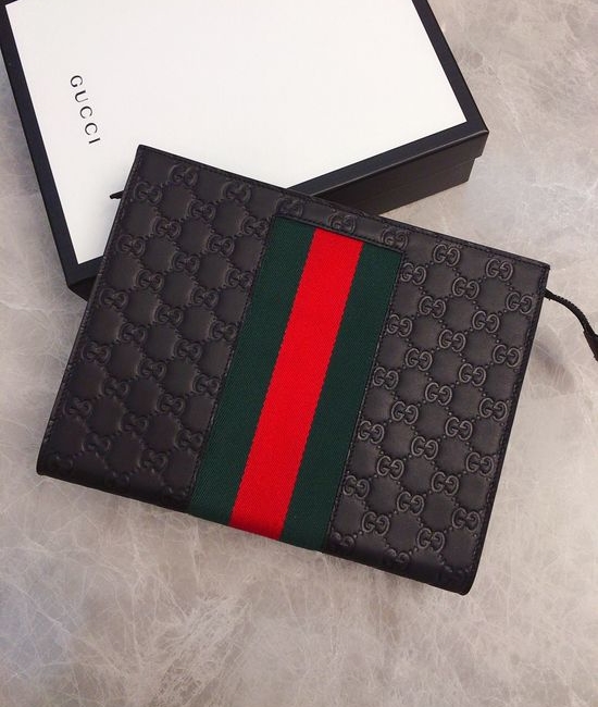 Gucci Clutch Bag Embossed Leather 475316