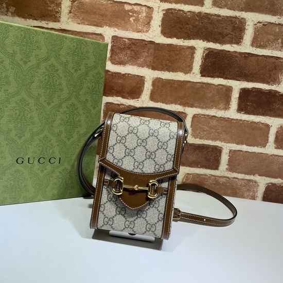 Gucci Brown PVC/Leather Crossbody Bag 625615 6859