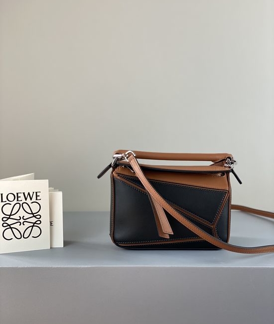 Loewe PUZZLE Mini Black Brown Leather Bag 3000