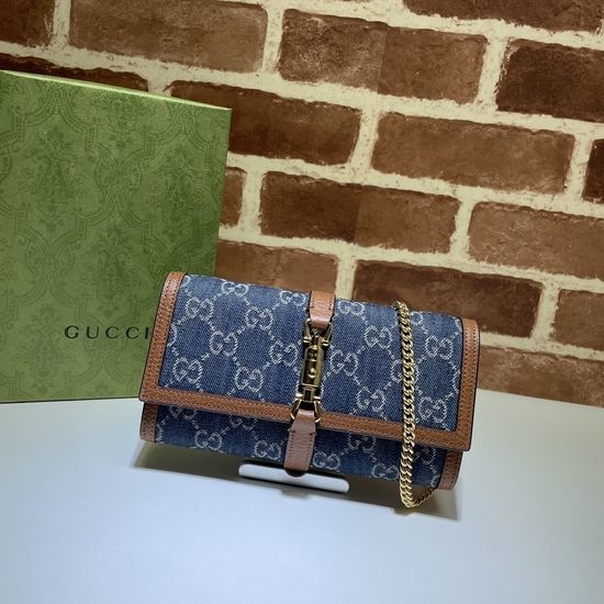 Gucci Chain Bag Blue Denim 652681