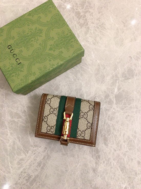 Gucci 1961 Jackie GG Canvas Classic Card Holder 645536