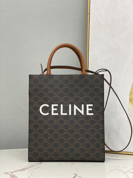 Celine Cabas Triomphe Canvas Small Vertical Tote 191542