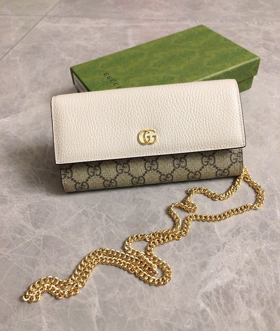 Gucci Ophidia Leather Wallet With Chain 546585