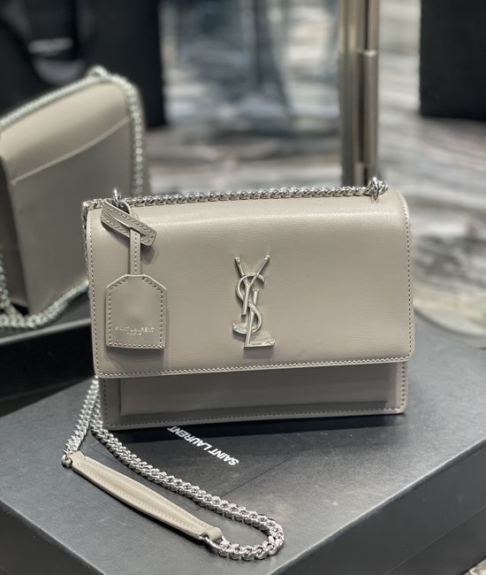 Yves Saint Laurent YSL Sunset Textured Calfskin Shoulder Bag 422906