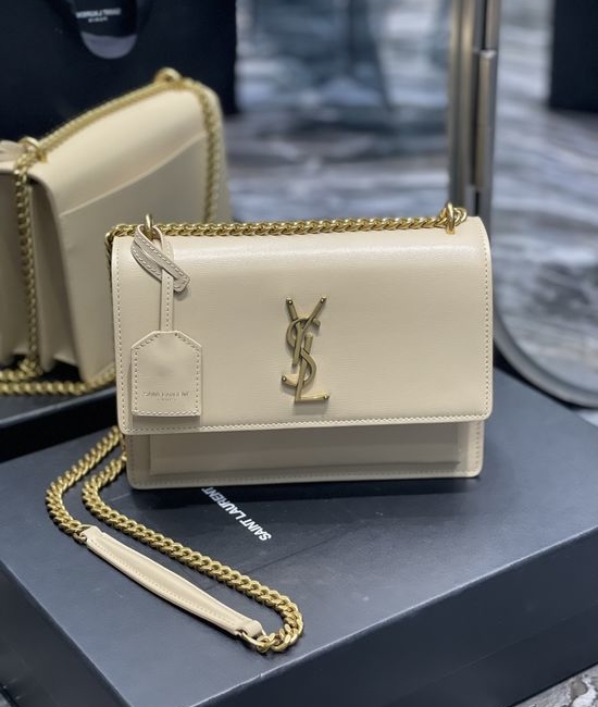 Yves Saint Laurent YSL Sunset Textured Calfskin Shoulder Bag 422906