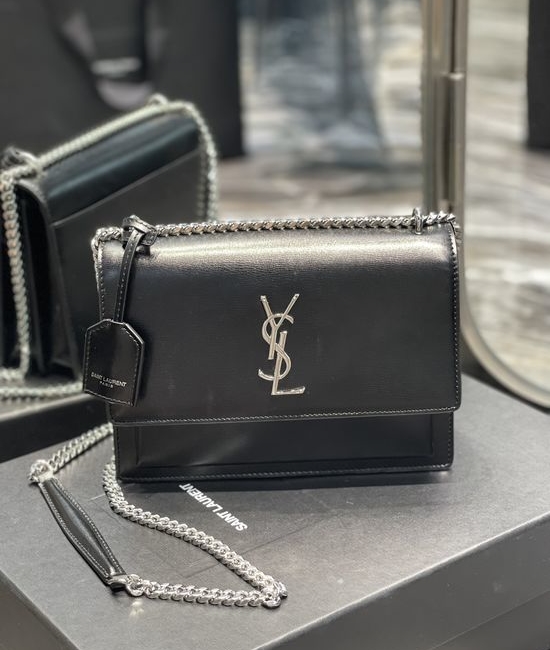 Yves Saint Laurent YSL Sunset Textured Calfskin Shoulder Bag 422906