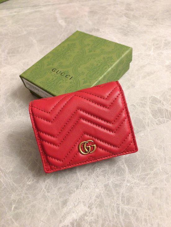 Gucci GG Marmont Quilted Leather Card Holder 466492