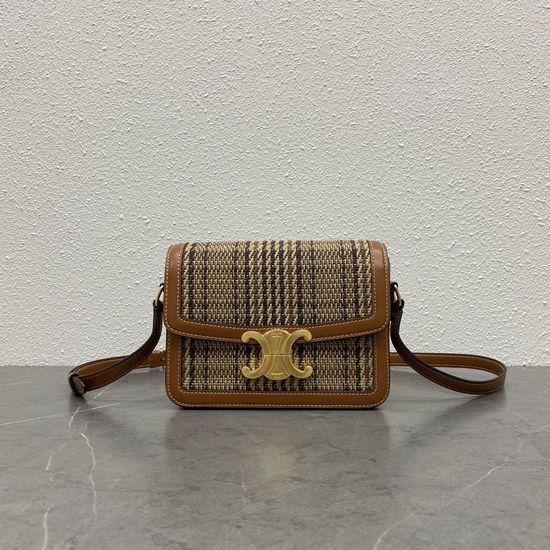 Celine Triomphe Houndstooth Shoulder Bag 188423