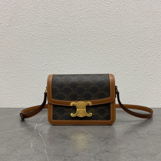 Celine Triomphe Canvas and Leather Shoulder Bag 188423