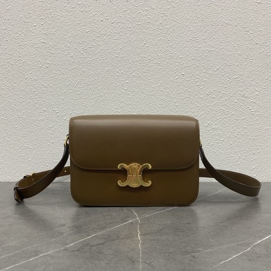 Celine Triomphe Vintage Leather Shoulder Bag 187368