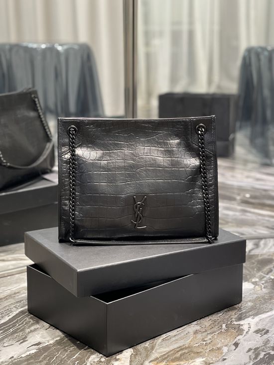 Yves Saint Laurent Niki Crocodile Pattern Shopping Bag 577999