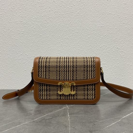 Celine Triomphe Houndstooth Shoulder Bag 187368