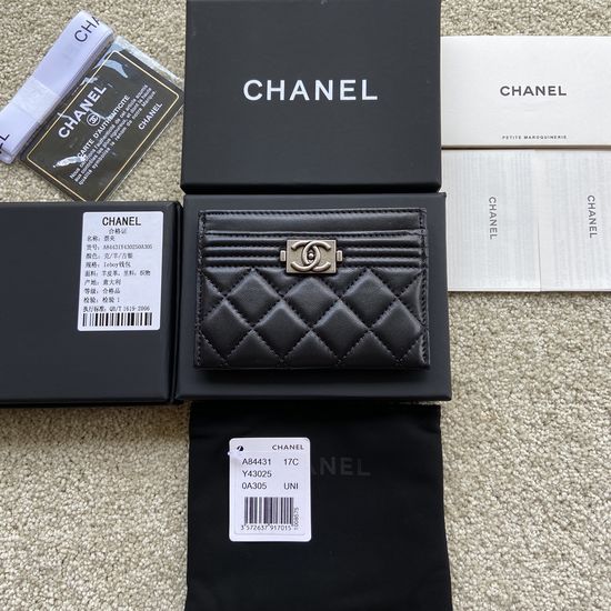 Chanel Lambskin Small Wallet Silver Hardware A84431