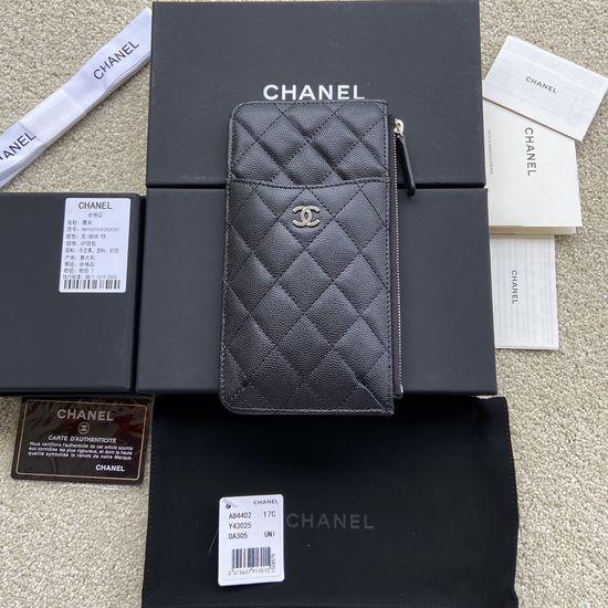 Chanel Grain Leather Phone Card Holder A84402