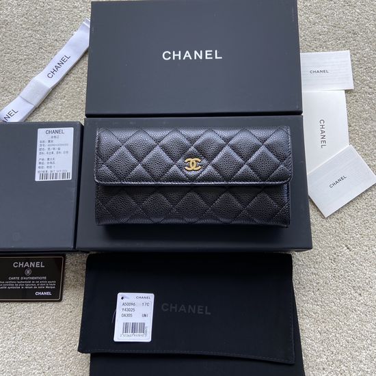 Chanel Grained Calfskin Wallet A50096