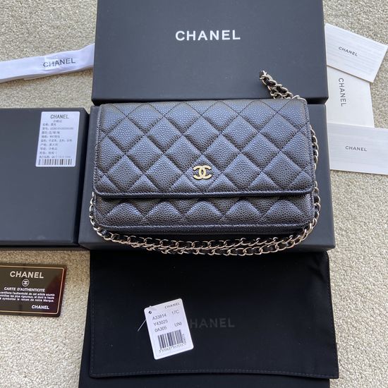 Chanel Wallet Grained Calfskin Leather Wallet A33814