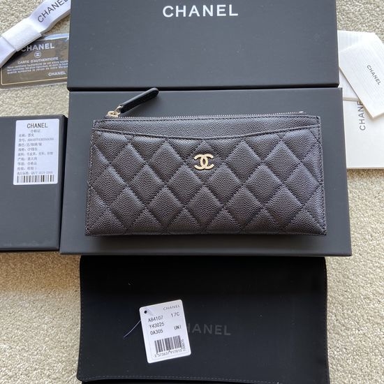 Chanel Grained Calfskin Wallet A84107