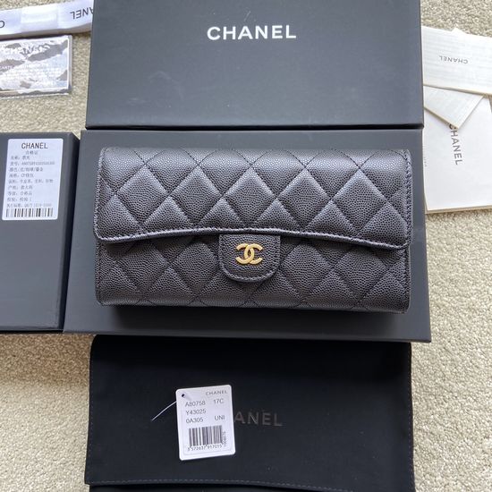 Chanel Wallet Grained Calfskin A80758