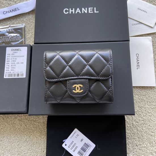 Chanel Wallet Sheepskin Gold Hardware Wallet A31504