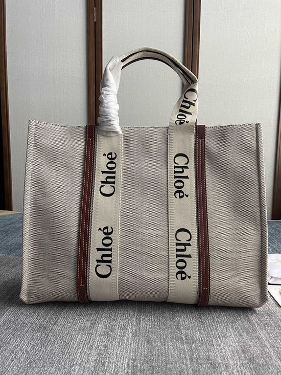 Chloe Woody Large Tote Bag in Brown 6044