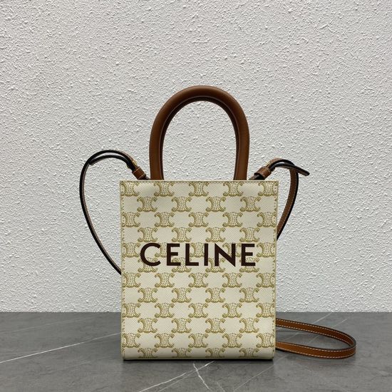 Celine Triomphe Mini Tote Beige Yellow Brown 193302