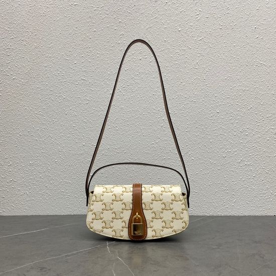 Celine TaBou Clutch Leather Trim Handbag 101592