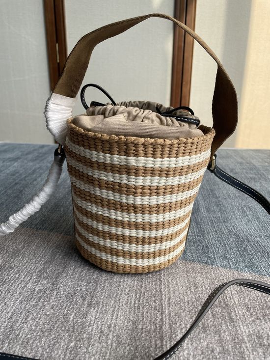 Chloe Small Woody Basket Straw Woven Bag 6048