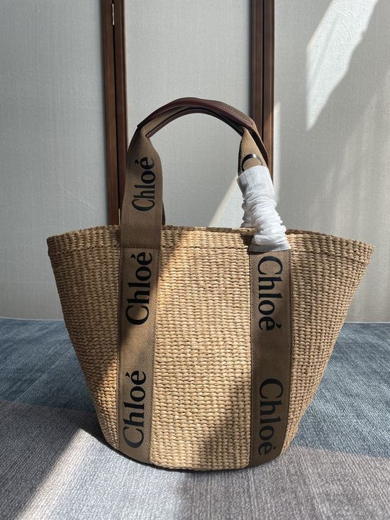 Chloe Large Woody Woven Basket Tote Bag 18088