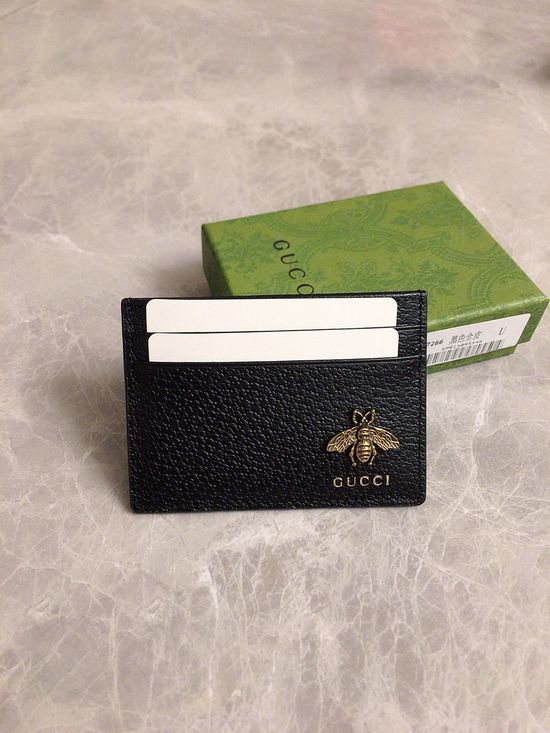 Gucci Animalier Leather Small Card Case 523685