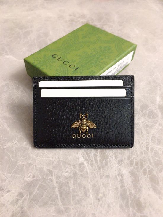 Gucci Animalier Leather Small Card Case 523685