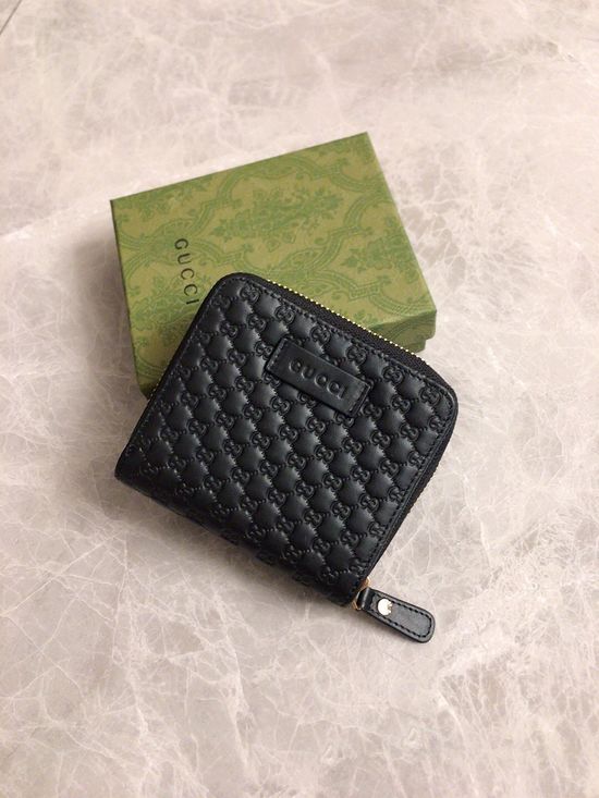Gucci Embossed G Zipper Small Wallet 449395