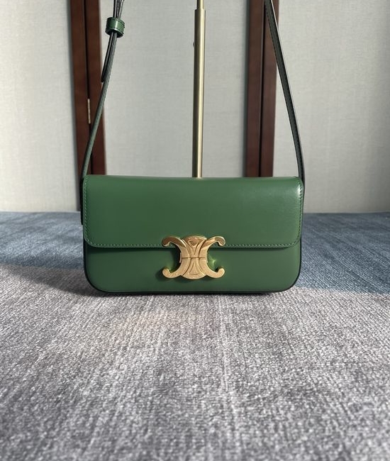 Celine Triomphe Shoulder Bag Forest Green 194142