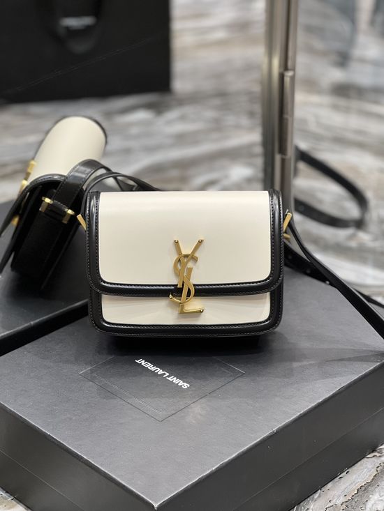 Yves Saint Laurent Solferino Black White Gold Buckle 634306