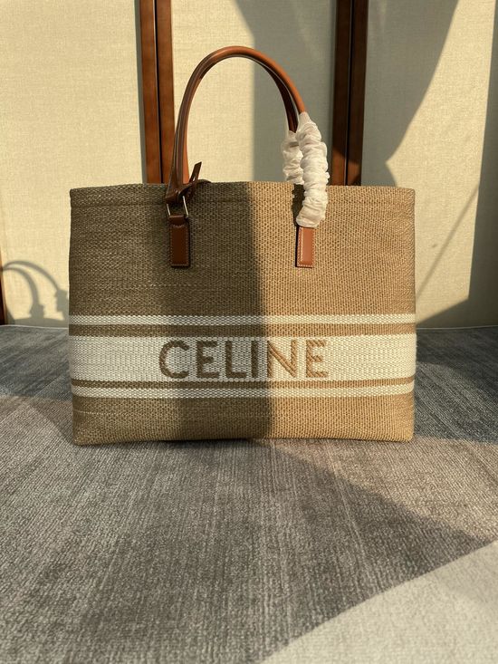 Celine CABAS Woven Canvas Tote Bag 190062