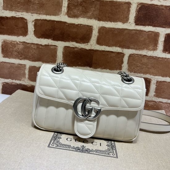 Gucci Handbag Original Leather Off-white Plaid 446744