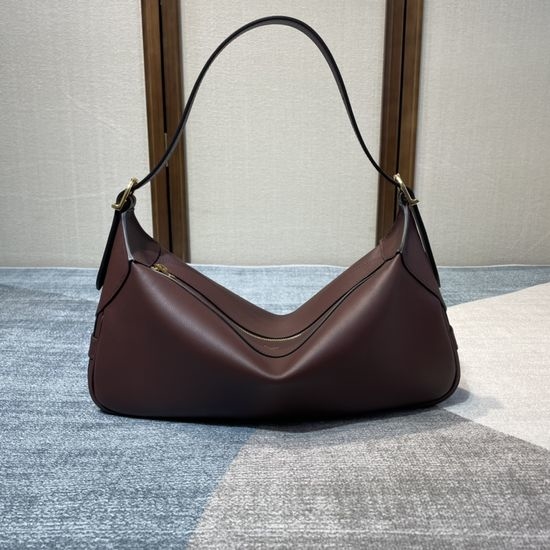 Celine ROMY Soft Cowhide Leather Handbag in Wine Red 197443