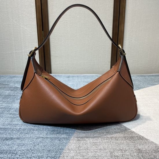 Celine ROMY Soft Cowhide Leather Handbag in Tan Brown 197443